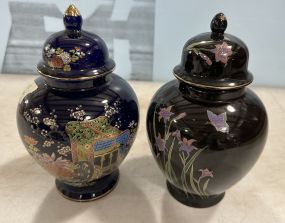 Two Japanese Porcelain Lidded Vases