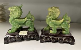 Pair of Jade Style Fog Dogs