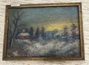 Early 20th Century Landscape Painting on Board