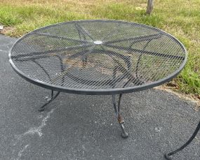 Short Wrought Iron Patio Round Center Table