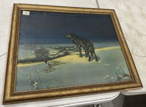 Early 20th Century Lone Wolf Print