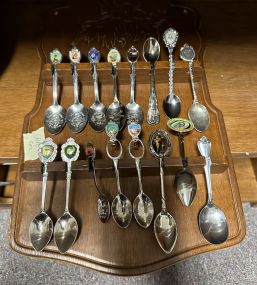 Two Racks of Collectible Demitasse Spoons