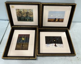 Four T. Young Signed Framed Prints