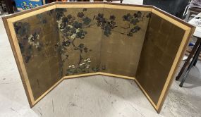 Japanese Hand Painted Scroll Paper Screen