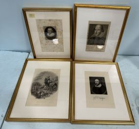 Four Vintage William Shakespeare Prints