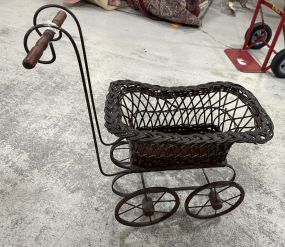 Vintage Wicker Doll Stroller