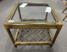 Bamboo Style Two Tier Side Table