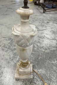 White Alabaster Urn Table Lamp