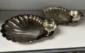 Two Silver Plate Shell Serving Dishes