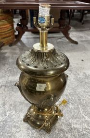 Mid Century Brass Vase Lamp