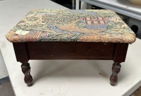 Small Upholstered Sewing Stool
