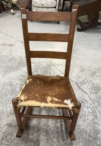 Ladder Back Cowhide Side Chair