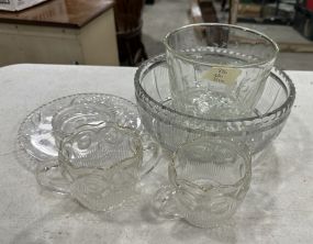 Collection of Pressed and Etch Glassware