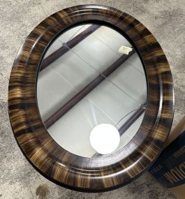 Burl Wood Oval Wall Mirror