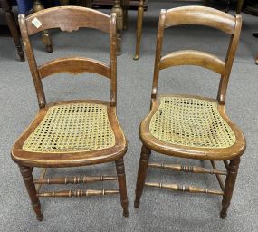 Pair of Caned Vintage Side Chairs