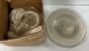 Group of Pressed Glass Plates and Cups