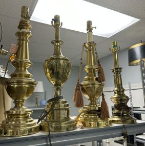 Four Brass Urn Lamps