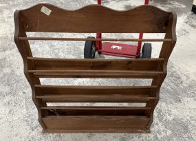 1960's Pine Plate Wall Display Rack