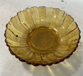 Amber Glass Salad Bowl