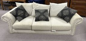 Modern Upholstered White Sofa