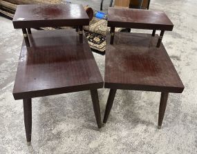 Pair of Mid Century Step Up End Tables