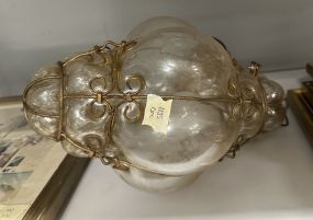 Art Nouveau Hand Blown Glass Fixture