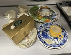 Collection of Collector Plates, Theodore Haviland Rosalinda Cups & Saucers
