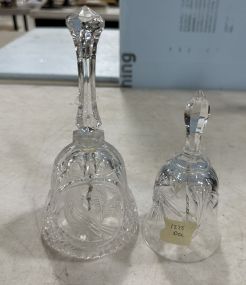 Two Glass Etched Crystal Bells