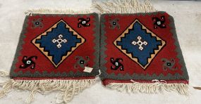 Pair of Small 1'4 x 1'4 Wool Rugs