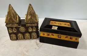Crafted Paper Mache Castle and Trinket Box