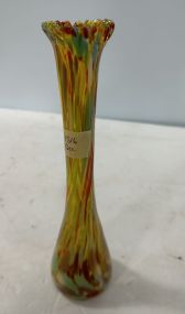 Art Glass Multi Color Flower Vase
