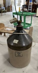 2 Gallon Crock Pottery Jug Lamp
