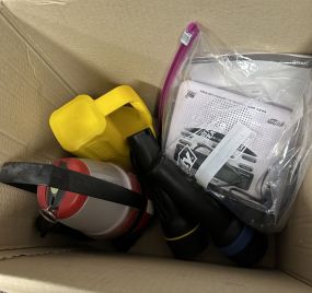 Lantern, Midland Weather Radio, and Box Lot of Flashlights