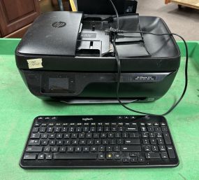 HP Officejet 3830 Printer and Logitech Keyboard