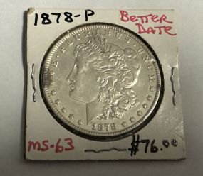 1878-P Morgan Silver Dollar