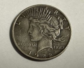 1922 Peace Liberty Silver Dollar