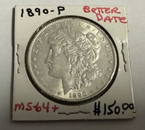 1890-P Morgan Silver Dollar