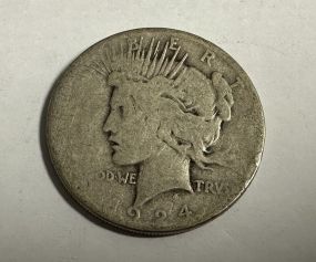 1924-S Peace Liberty Silver Dollar
