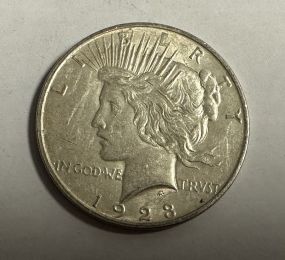 1923-D Peace Liberty Silver Dollar