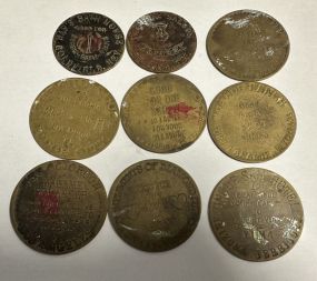 Collection of Old Brass Tokens