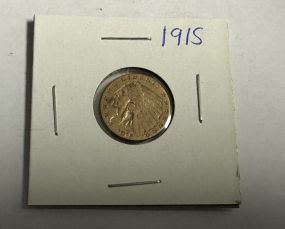 1915 $2.50 Indian Head Gold Quarter Eagle