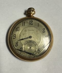 Elgin 14K Gold Filled Open Face Pocket Watch