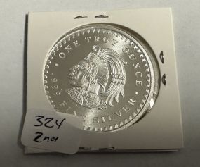 Aztec Calendar Stone Eagle Warrior 1 Troy Oz.