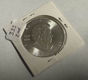 2023 Queen Elizabeth Canadian Maple Leaf 1 oz. Fine Silver