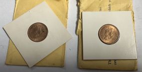 Two 1958 British Caribbean Territories Half Cents