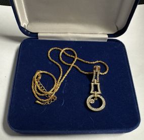 Costume Jewelry Necklace with Cubic Zirconia Pendant