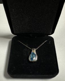 Pendant .925 Necklace with Blue Stone