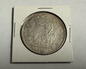 1874-CC Trade Silver Dollar T$1 High Grade