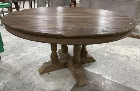 21st Century Factory Pedestal Round Dining Table