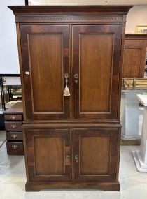 Antique Reproduction Mahogany Entertainment Armoire